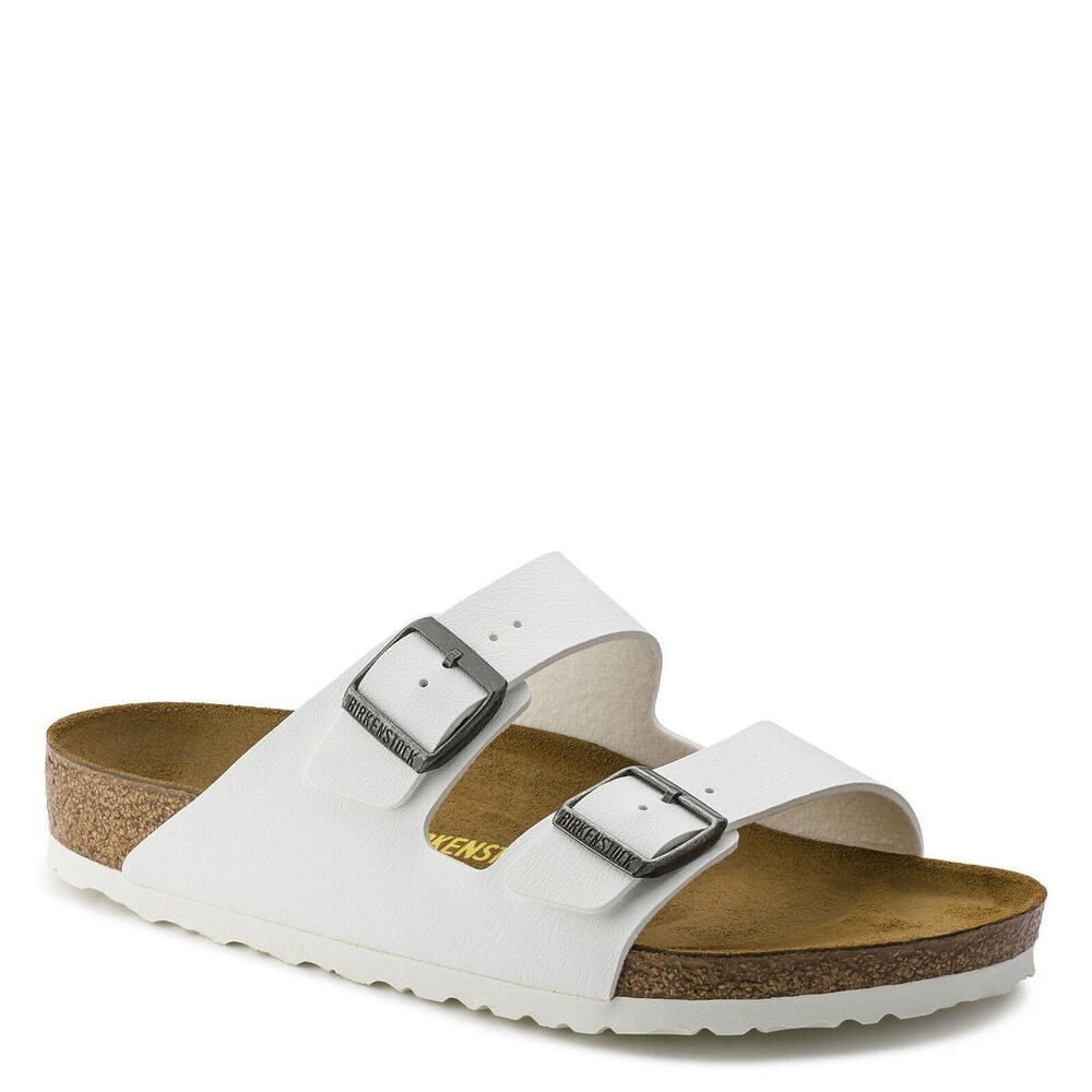 Birkenstock Unisex Arizona Soft Footbed Sandals, White, White, Size 40EU